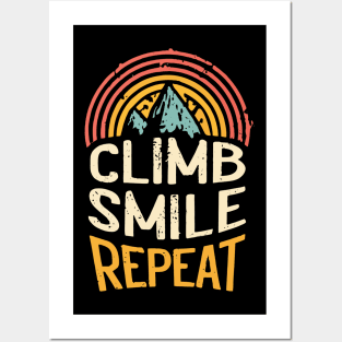 Free Climbing Boulderer Mountain Rock Bouldering Climber Gym Retro Posters and Art